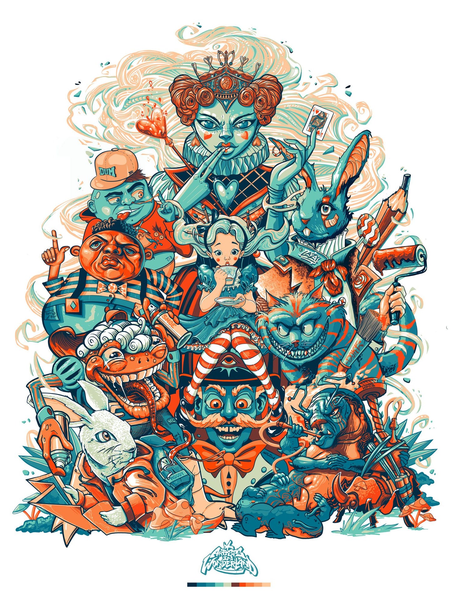 B STOCK - Artists In Wonderland Print- Dents & Bends