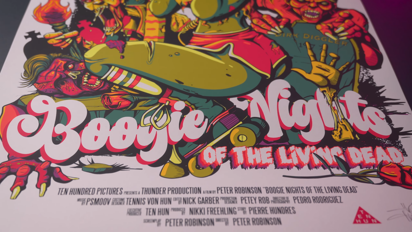 "Boogie Nights of the Living Dead" - 18" x 24" - Limited Edition Silk Screen Print