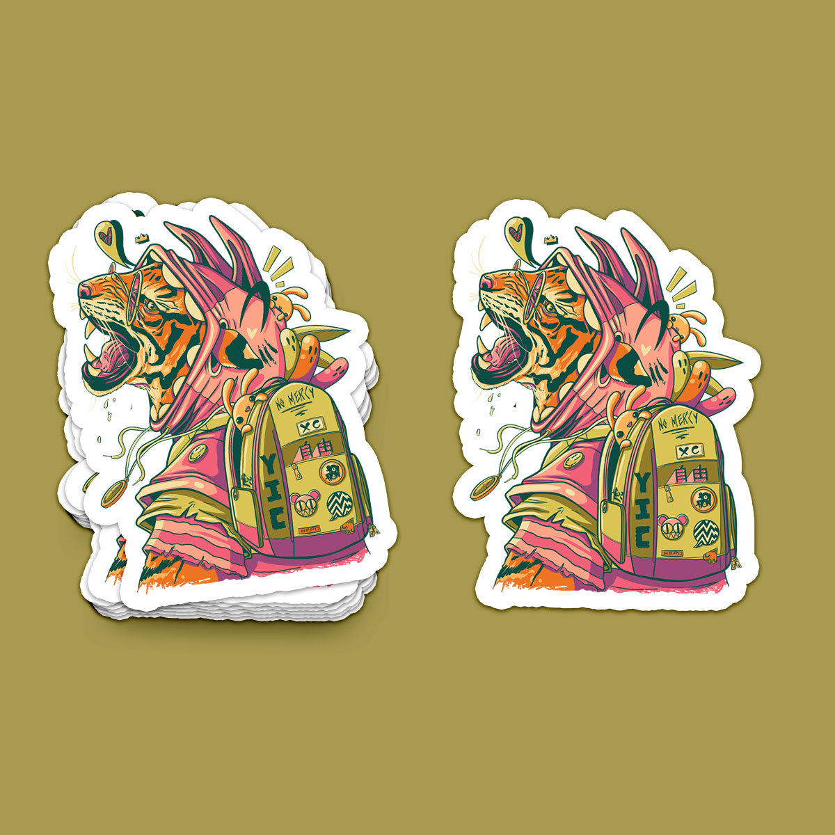 Tiger Pack - Kiss Cut Sticker - 3"