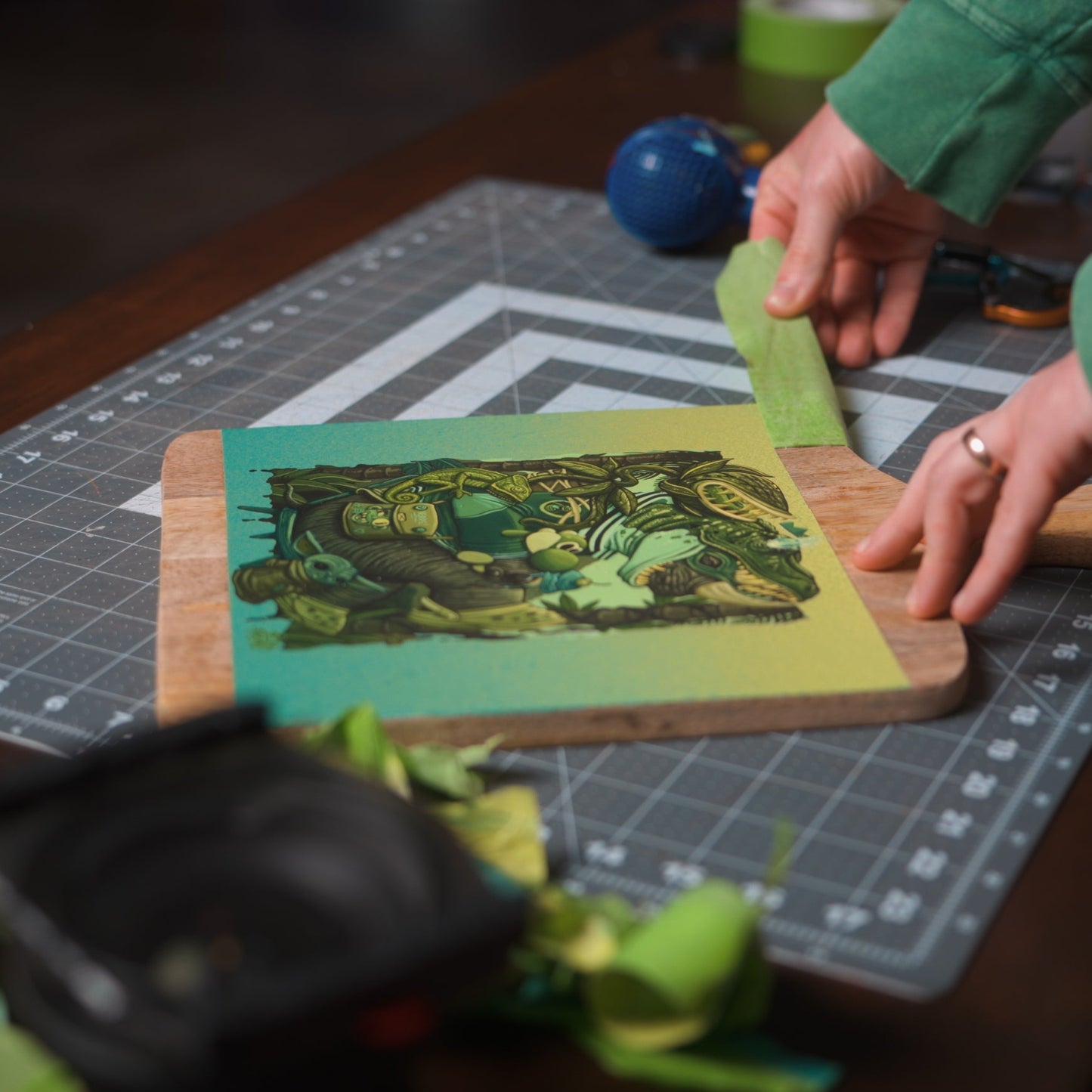 "Green Rhino" Cutting Board