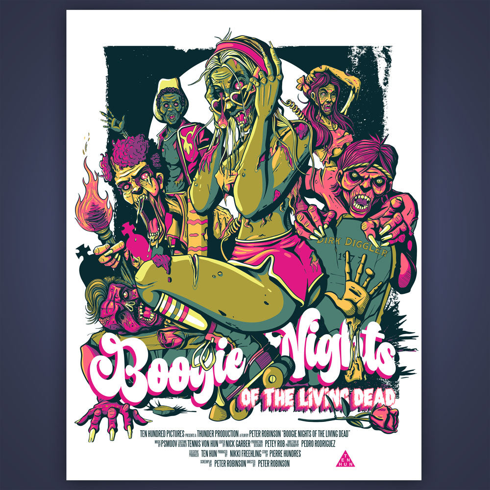 "Boogie Nights of the Living Dead" - 18" x 24" - Limited Edition Silk Screen Print