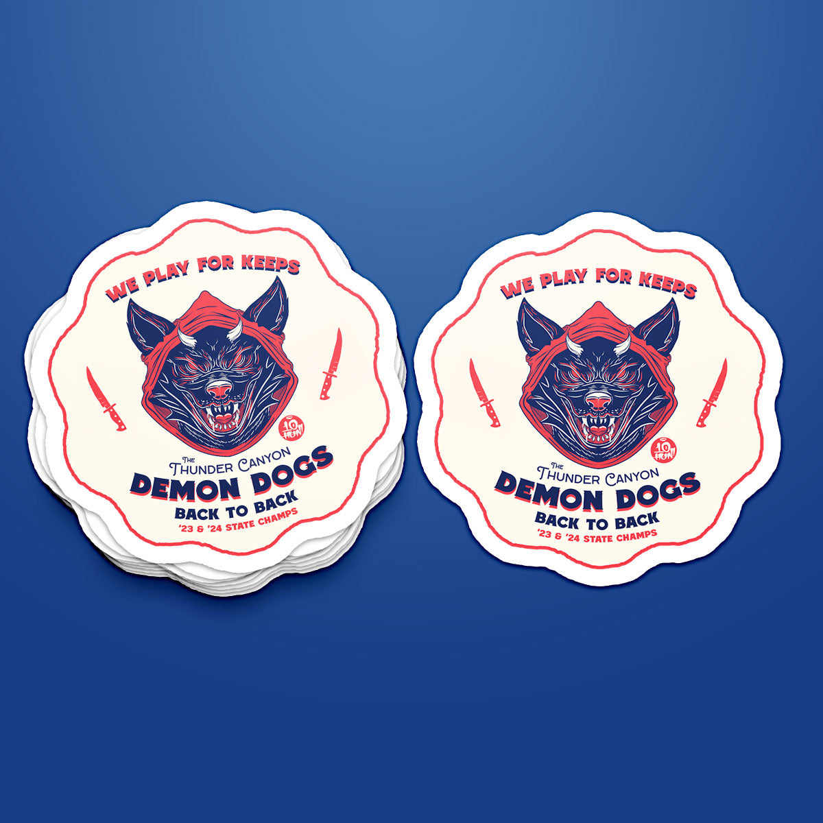 Demon Dogs- Kiss Cut Sticker - 4.5"