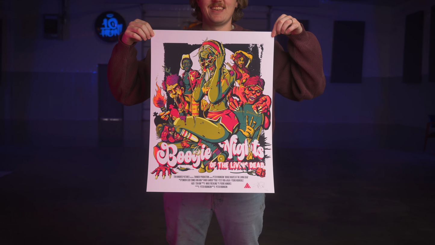 "Boogie Nights of the Living Dead" - 18" x 24" - Limited Edition Silk Screen Print